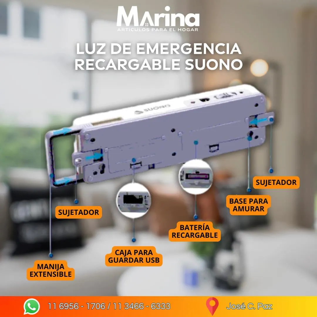 Luz de Emergencia Recargable Suono